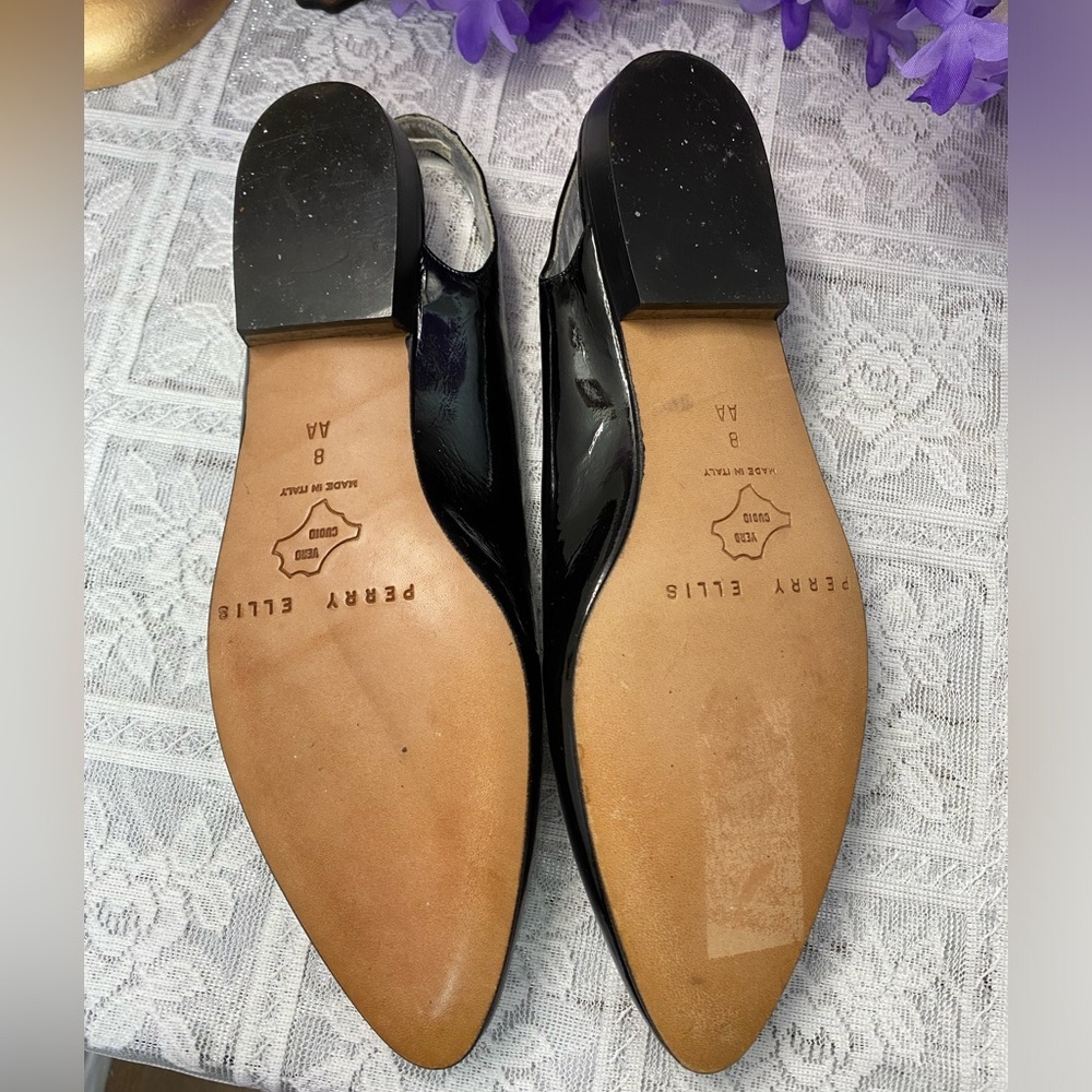 🌹 Perry Ellis 🌹 Patent Leather Flat Pumps 8AA - Picture 7 of 9
